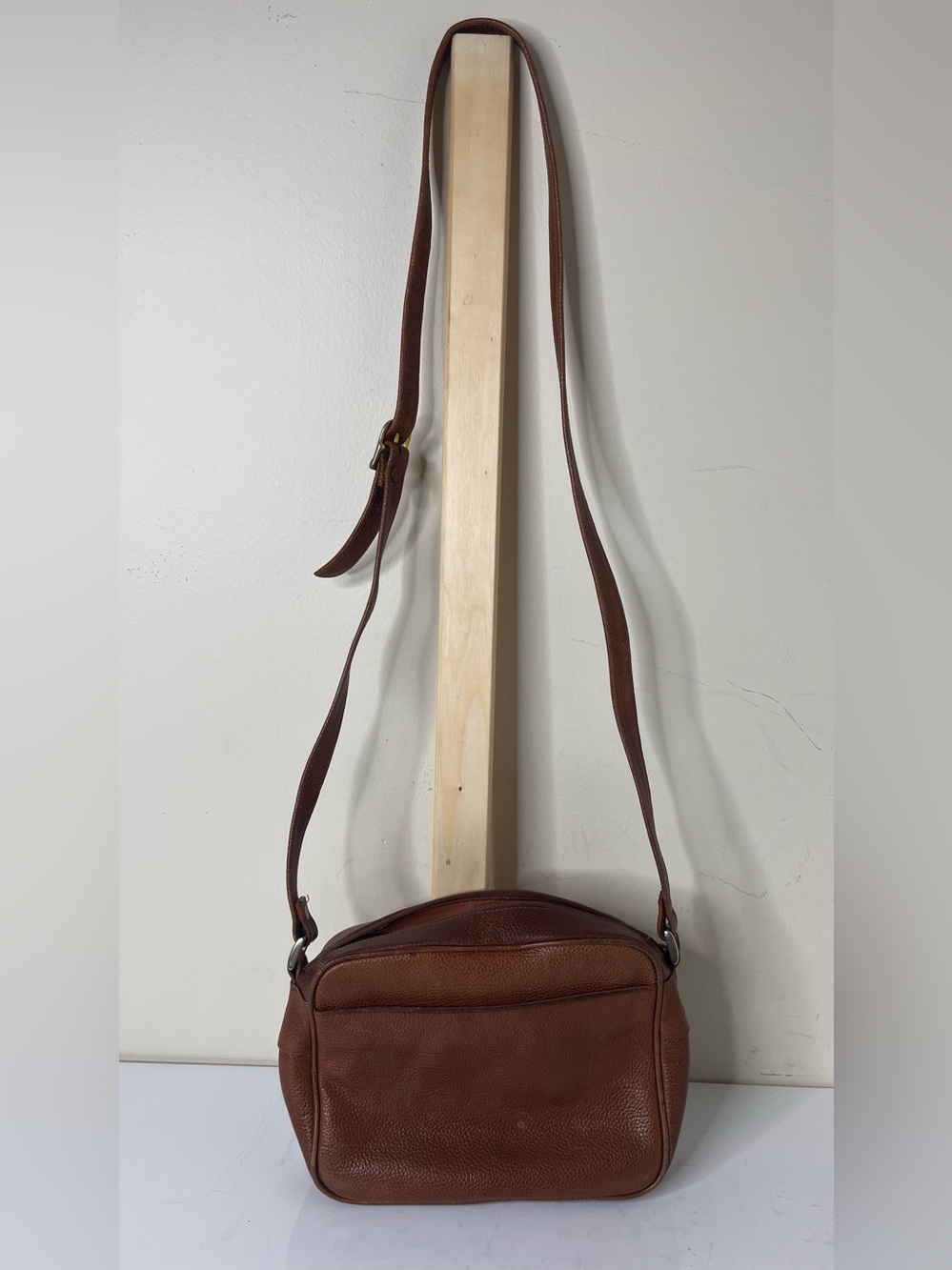 Vintage Talbots Brown Leather Crossbody Bag